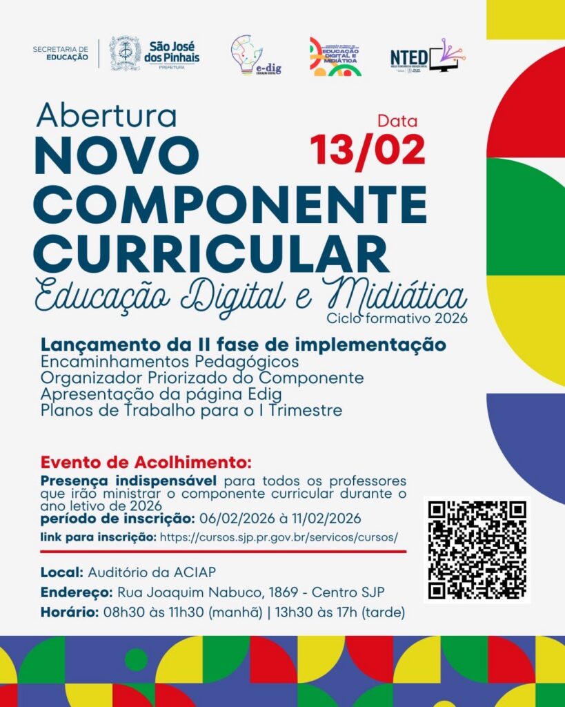 Educação Digital e Midiática componente curricular em 2026