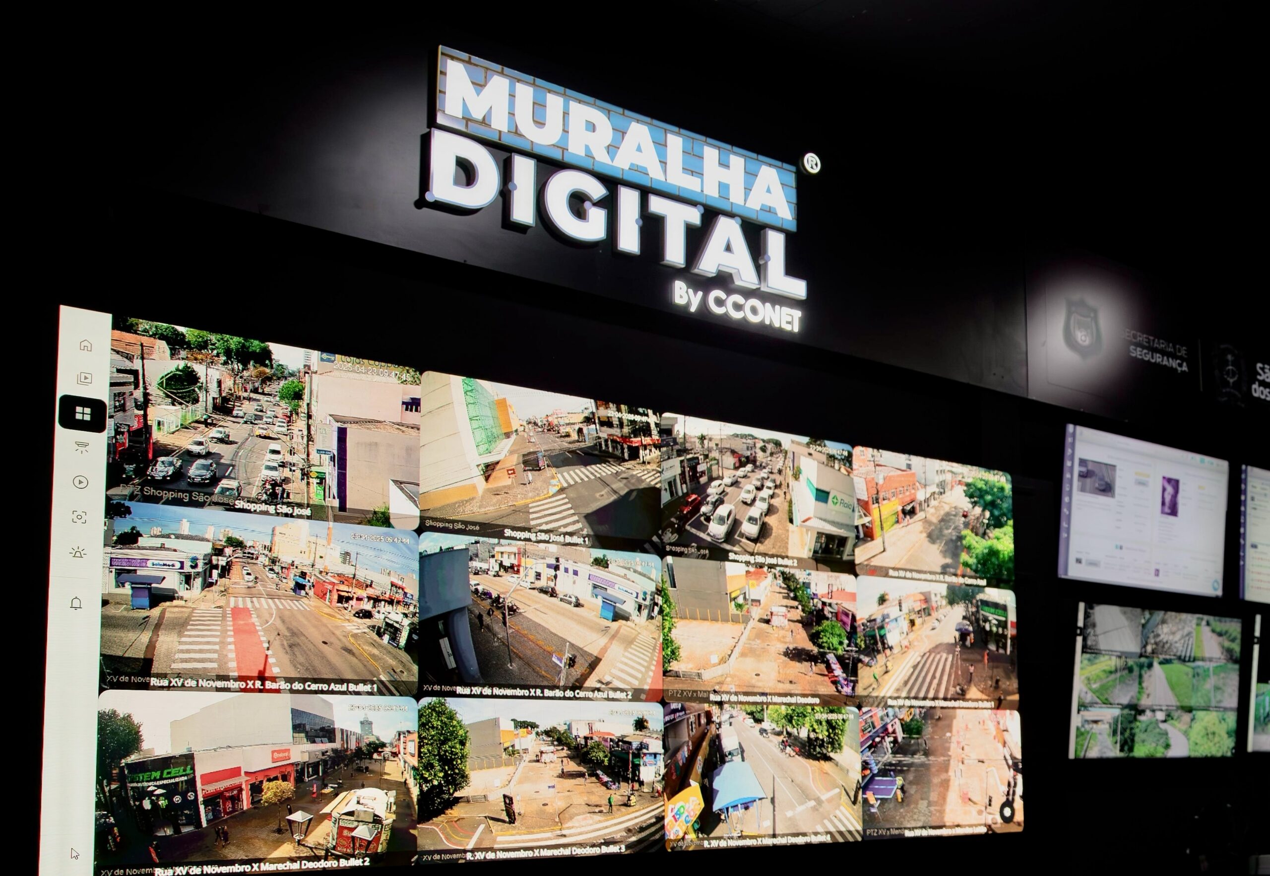 Centro de monitoramento da Muralha Digital com inteligência artificial e segurança inteligente