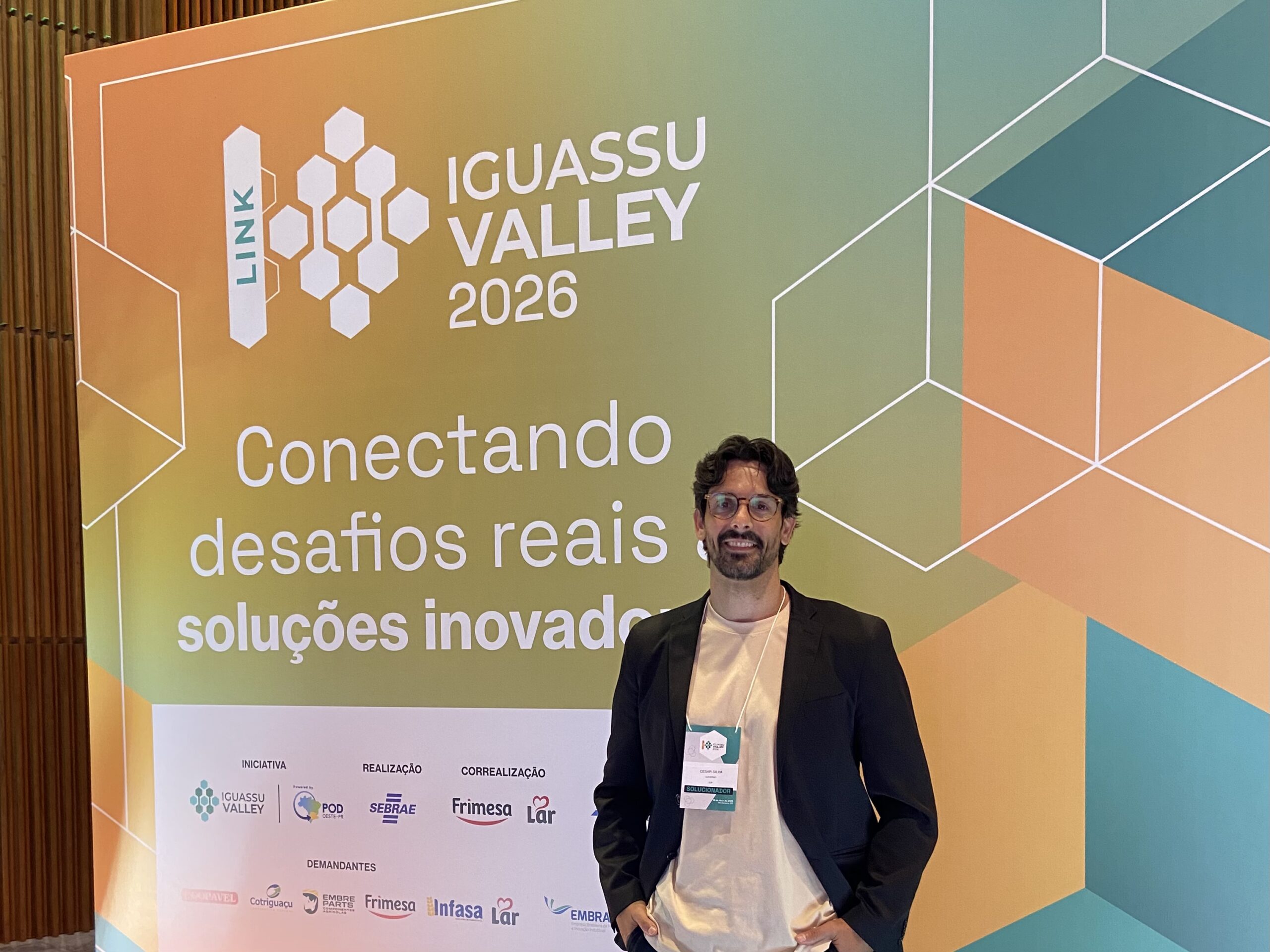Representante da SIMOT de São José dos Pinhais no evento de inovação aberta Link Iguassu Valley 2026 em Medianeira.